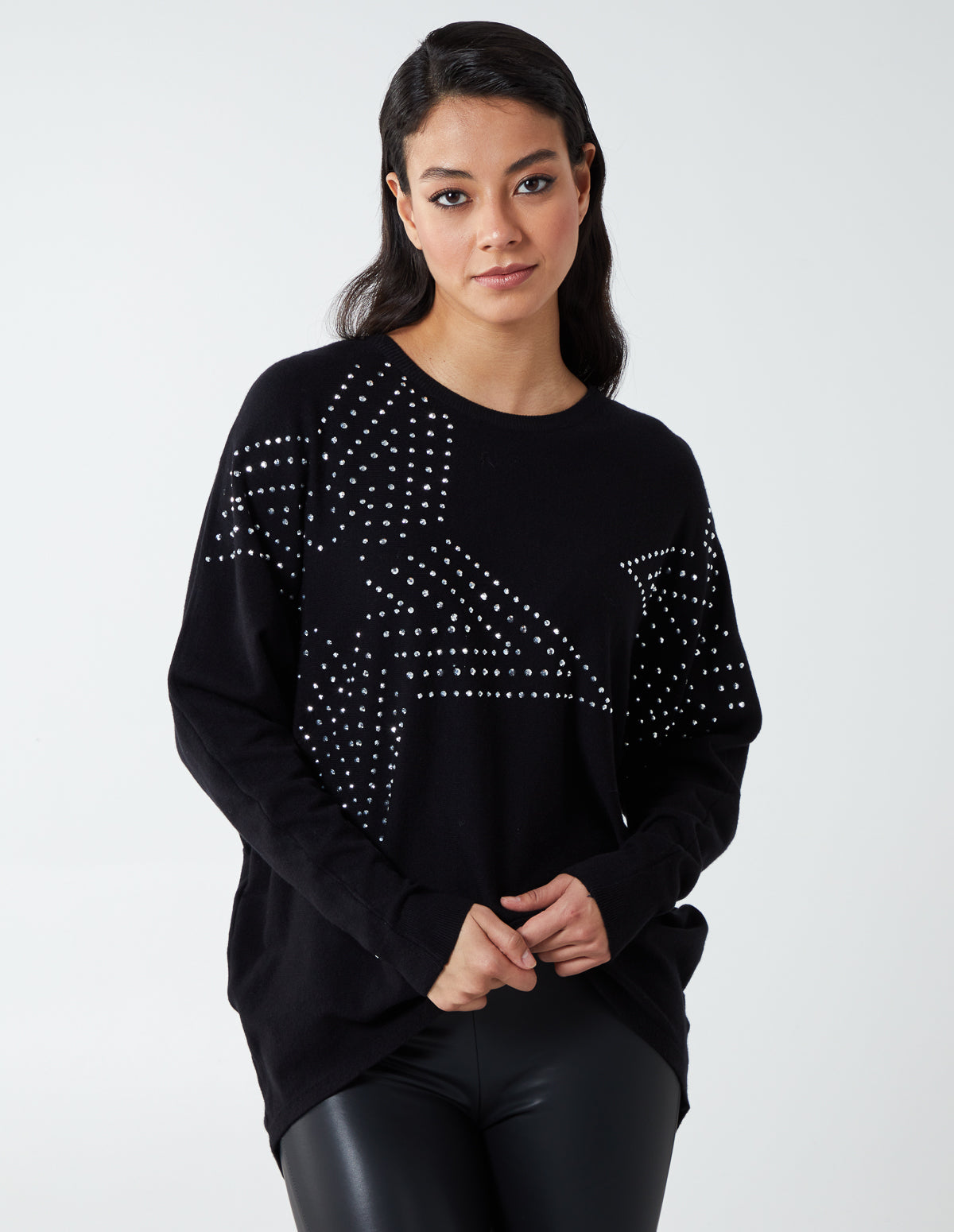 Star Stud Batwing Jumper - S