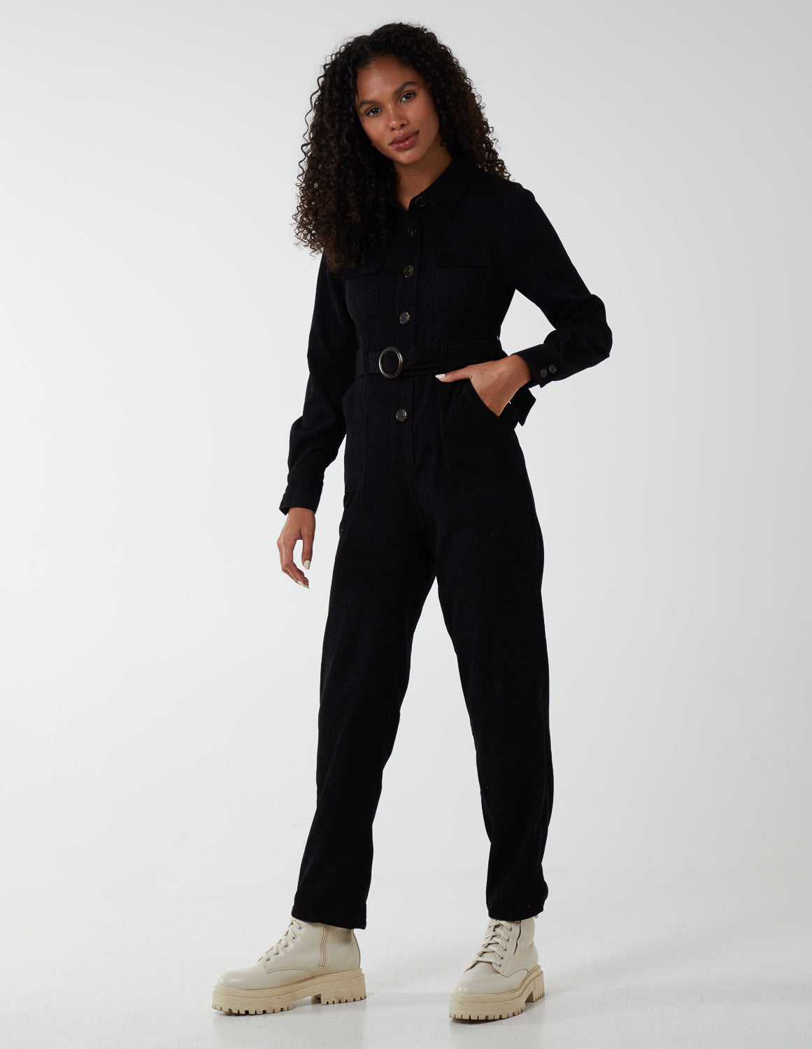 Pocket Front Belted Boiler Suit 