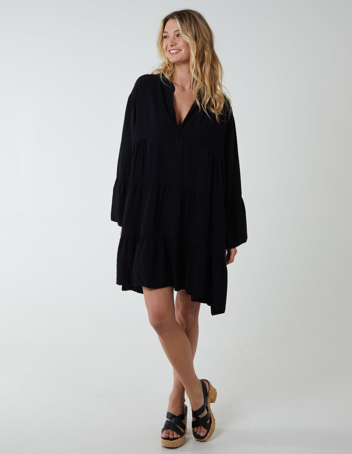 Long Sleeve Over Sized Tunic Dress 