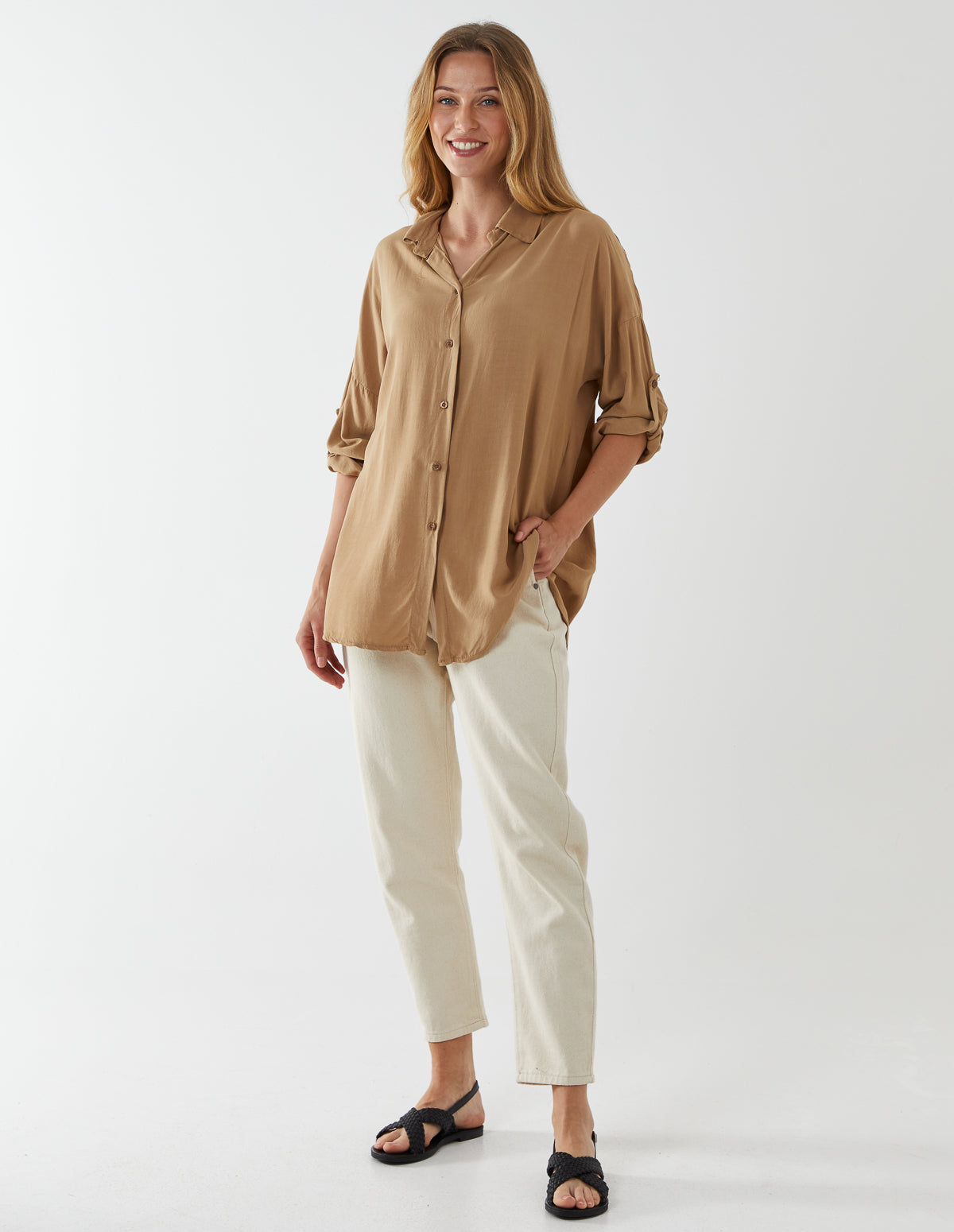 HARRIET - Oversized Plain Shirt - S