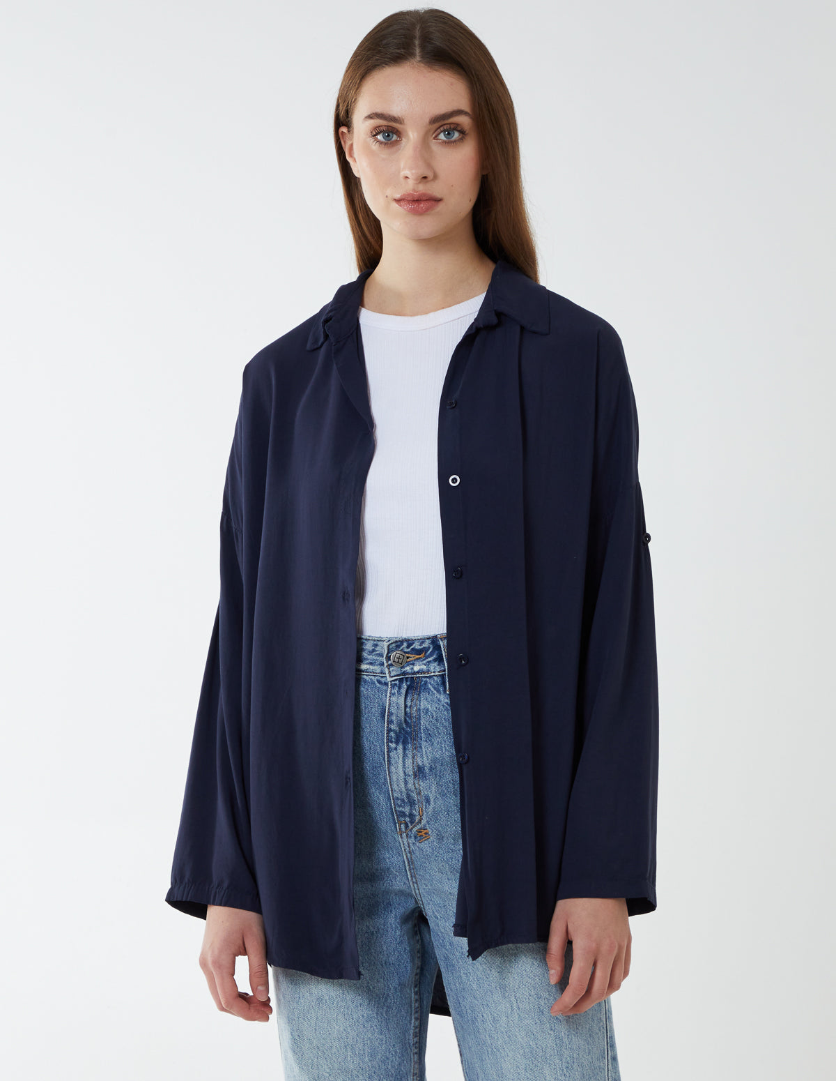 HARRIET - Oversized Plain Shirt - S