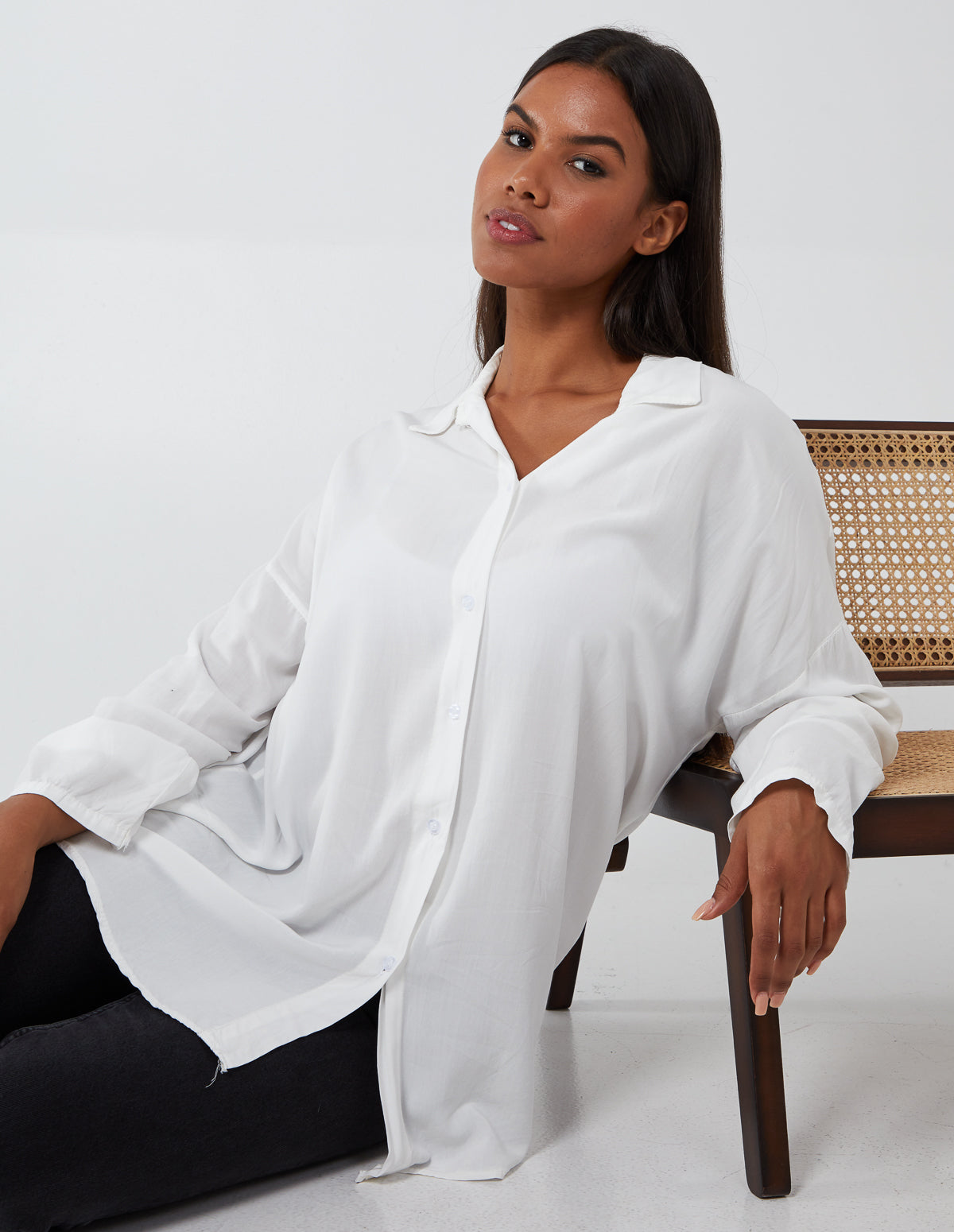 HARRIET - Oversized Plain Shirt - M