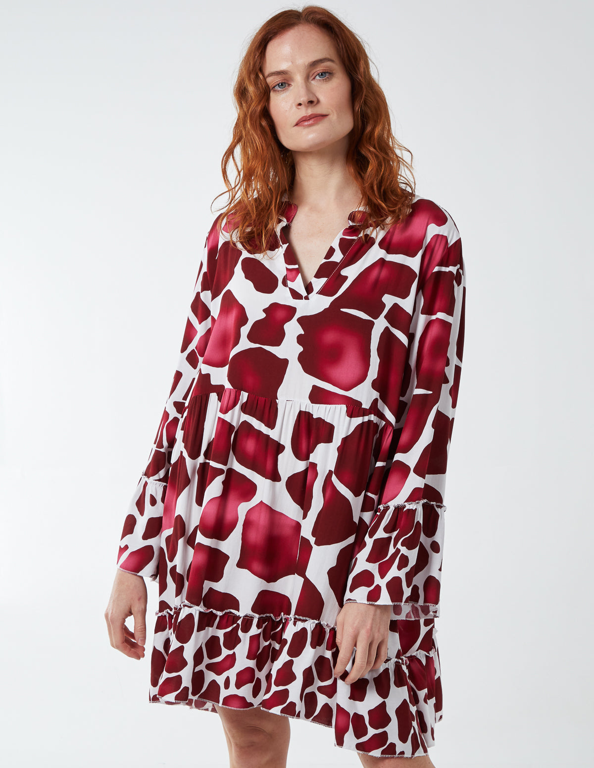 Giraffe Print Shirt Dress 