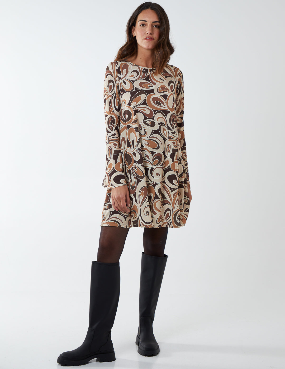 SAMARA - Retro Style Swirl Print Tunic - M