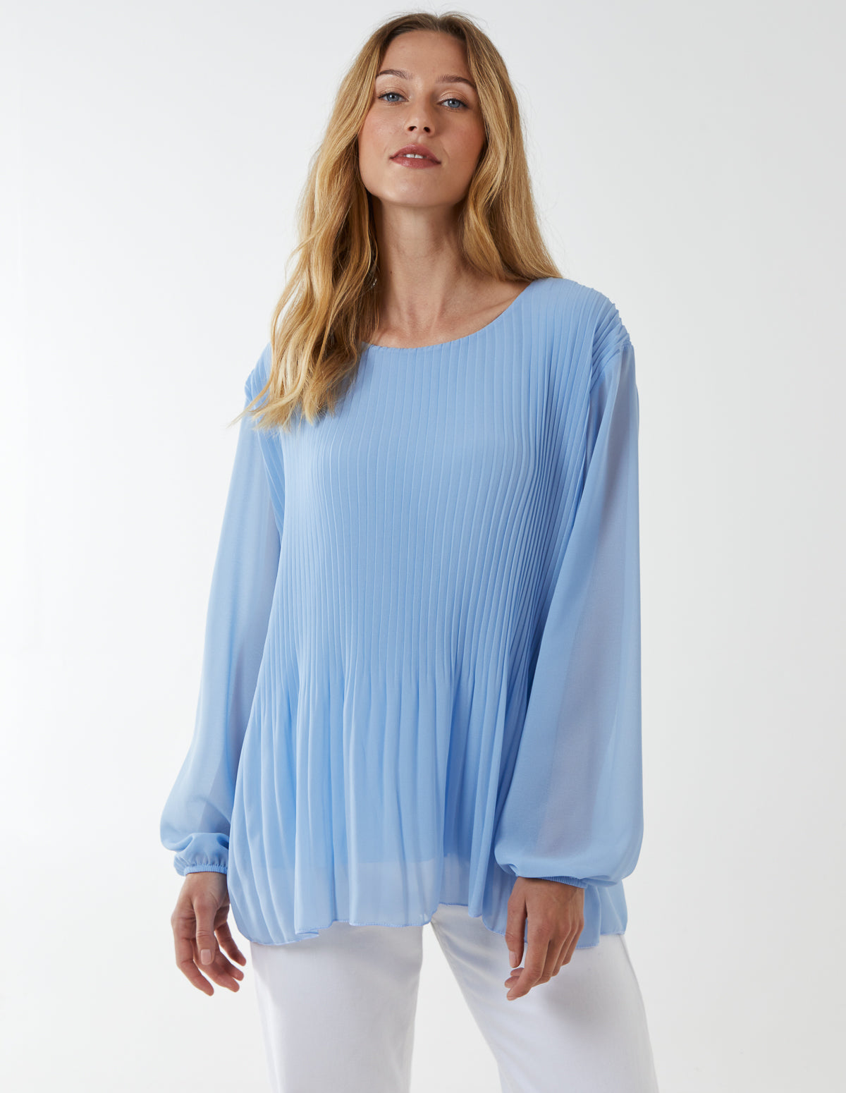 Long Sleeve Pleated Top 