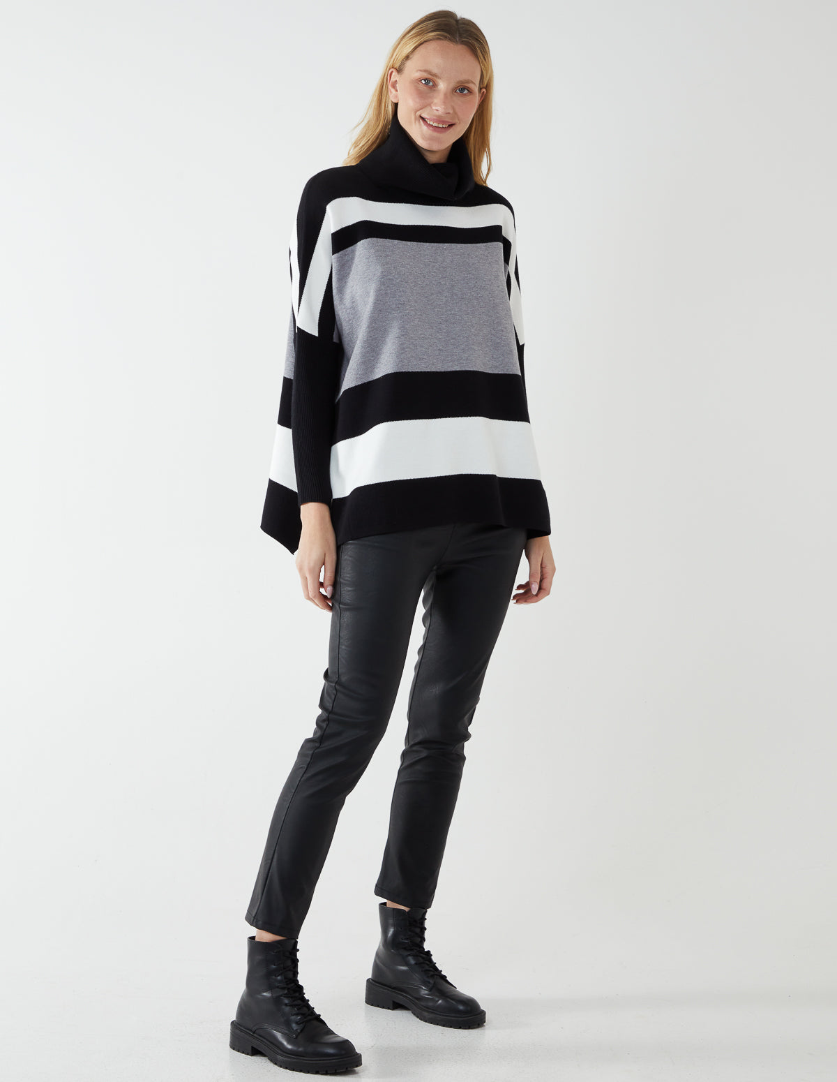 Contrast Stripe Batwing Jumper 