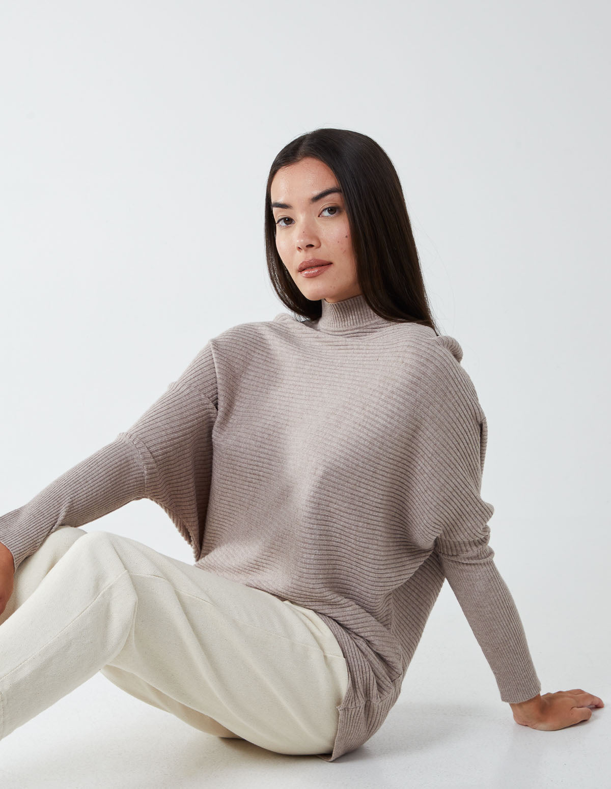 Ribbed Batwing Jumper 