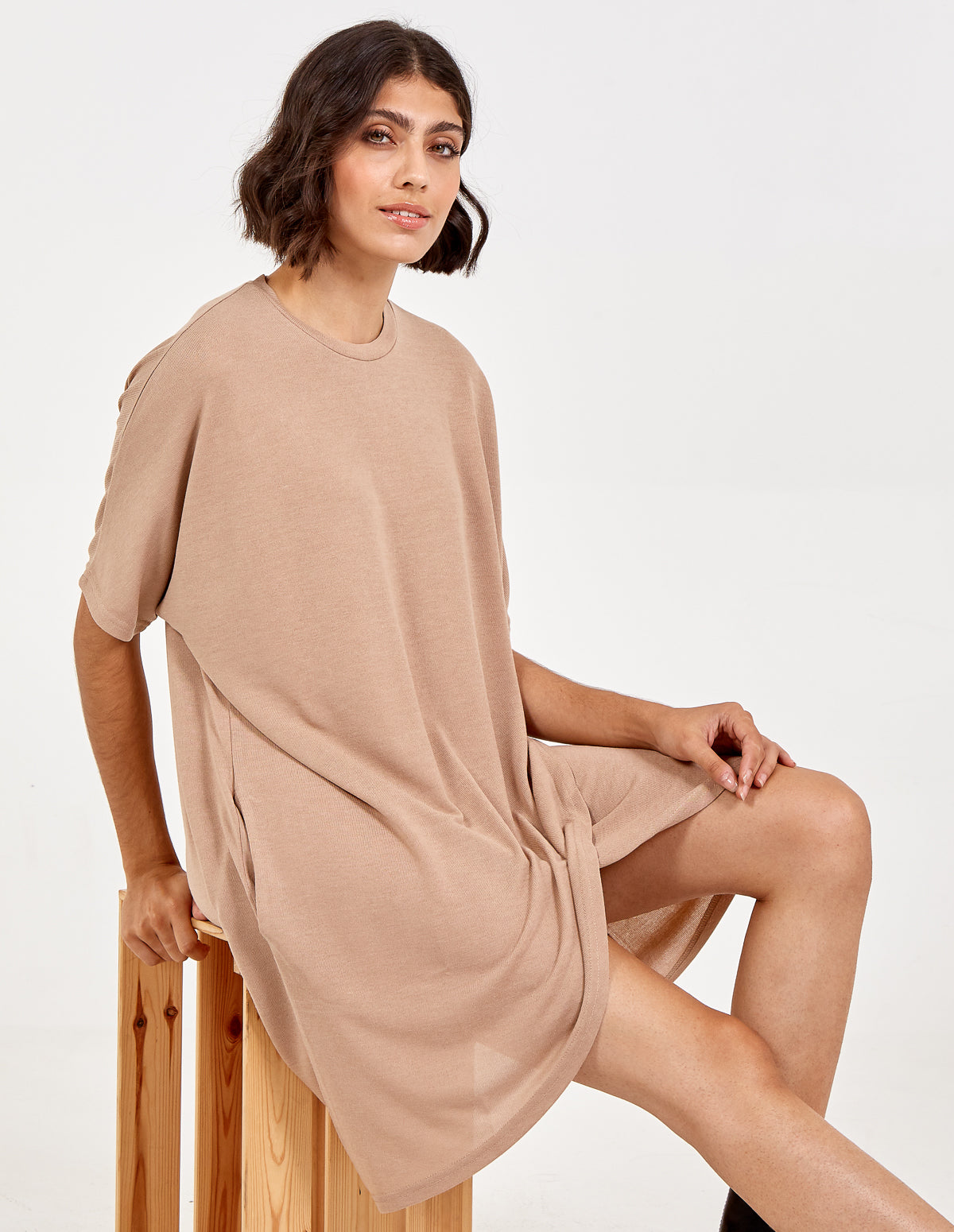TANISHA - Asymmetric Short Sleeve Dress 