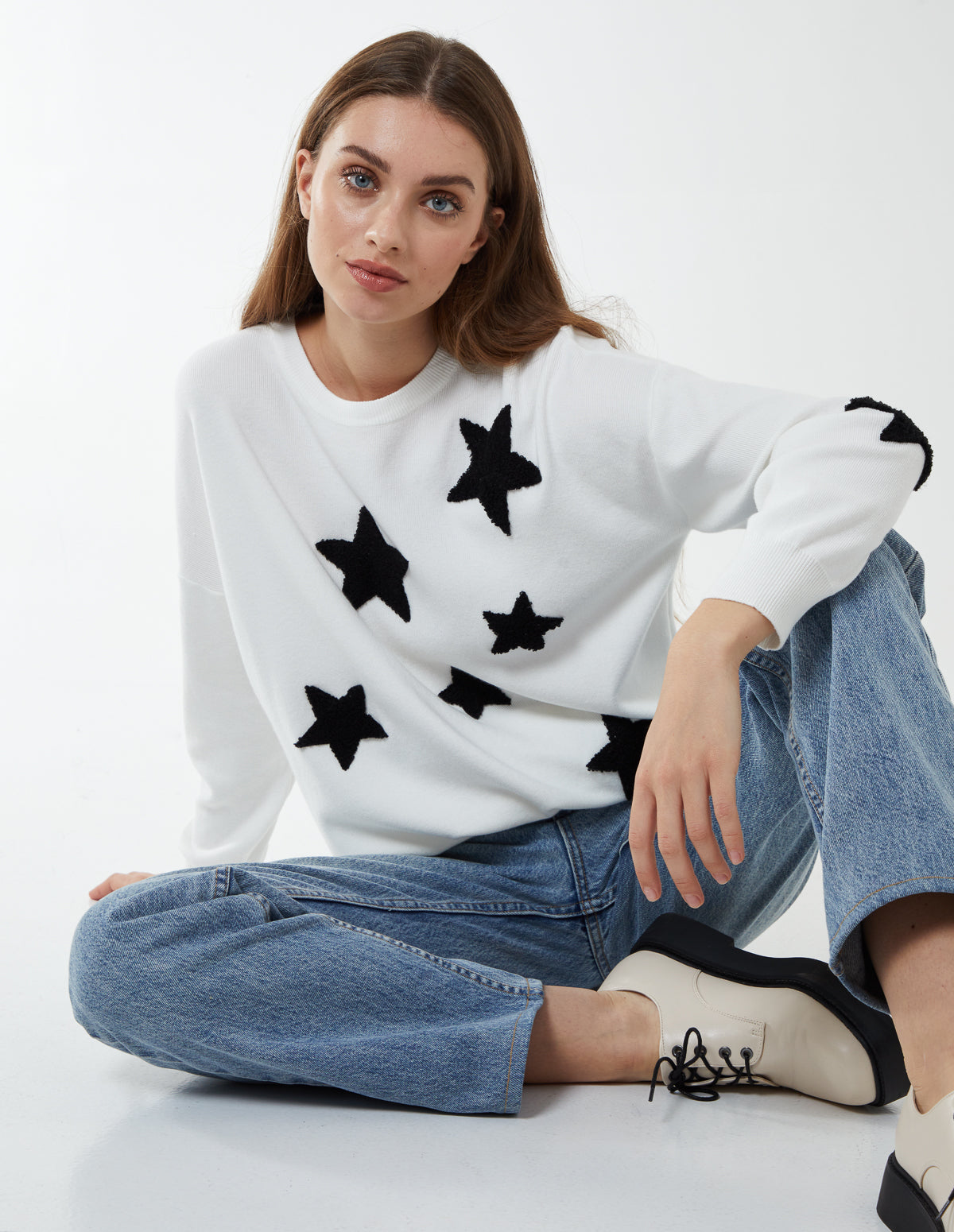 Star Jumper - M/L / Ivory/Black