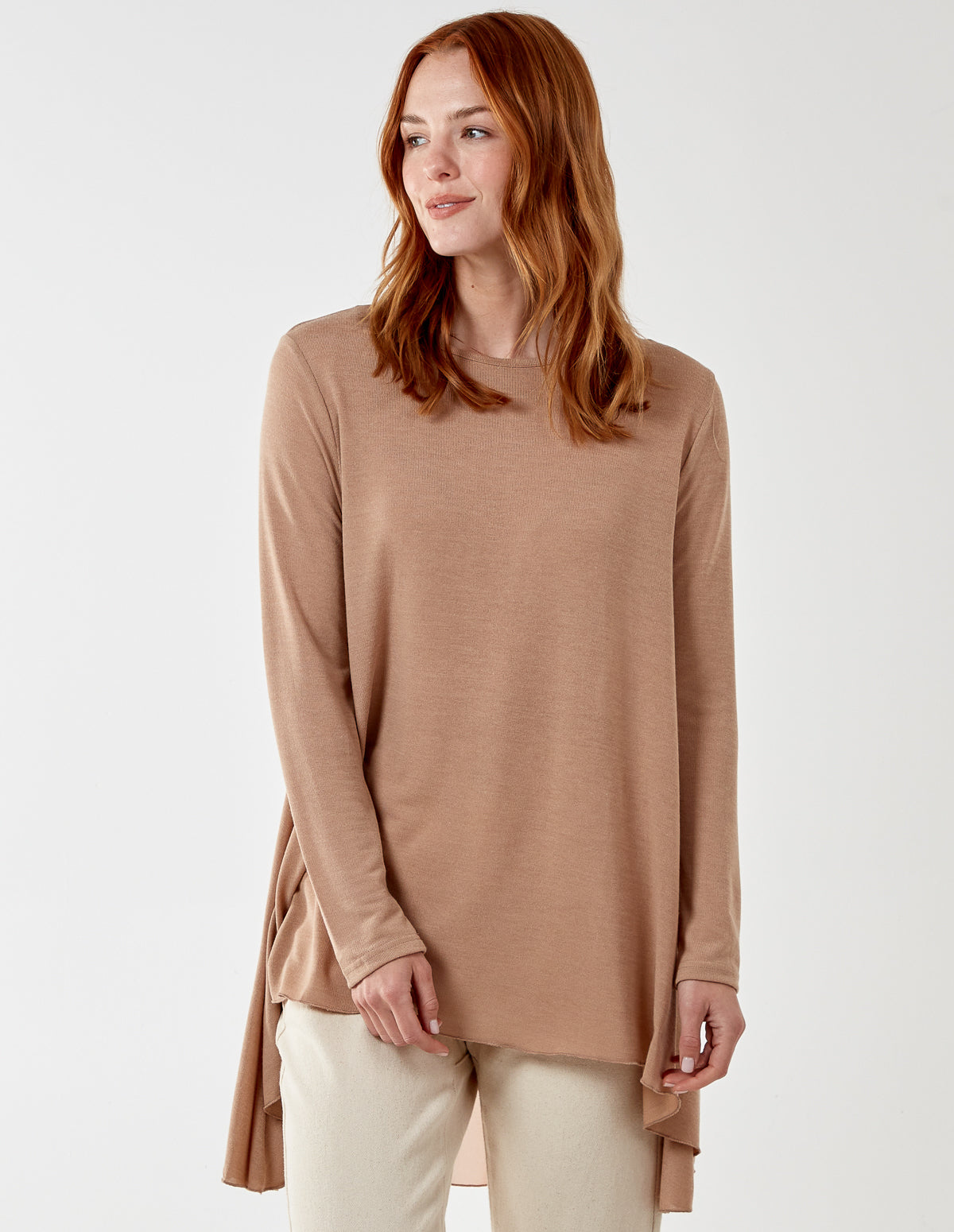 Dipped Hem Sheer Back Tunic 