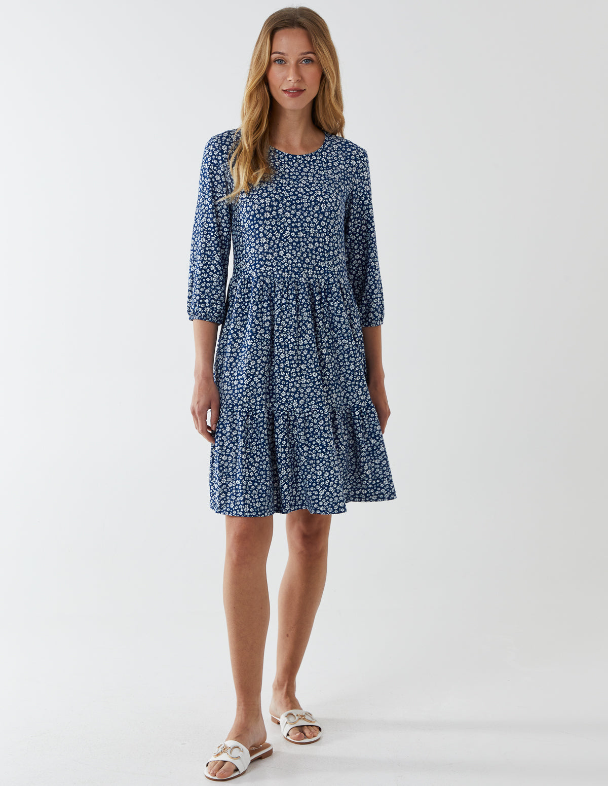 Ditsy Floral Tiered Smock Dress 
