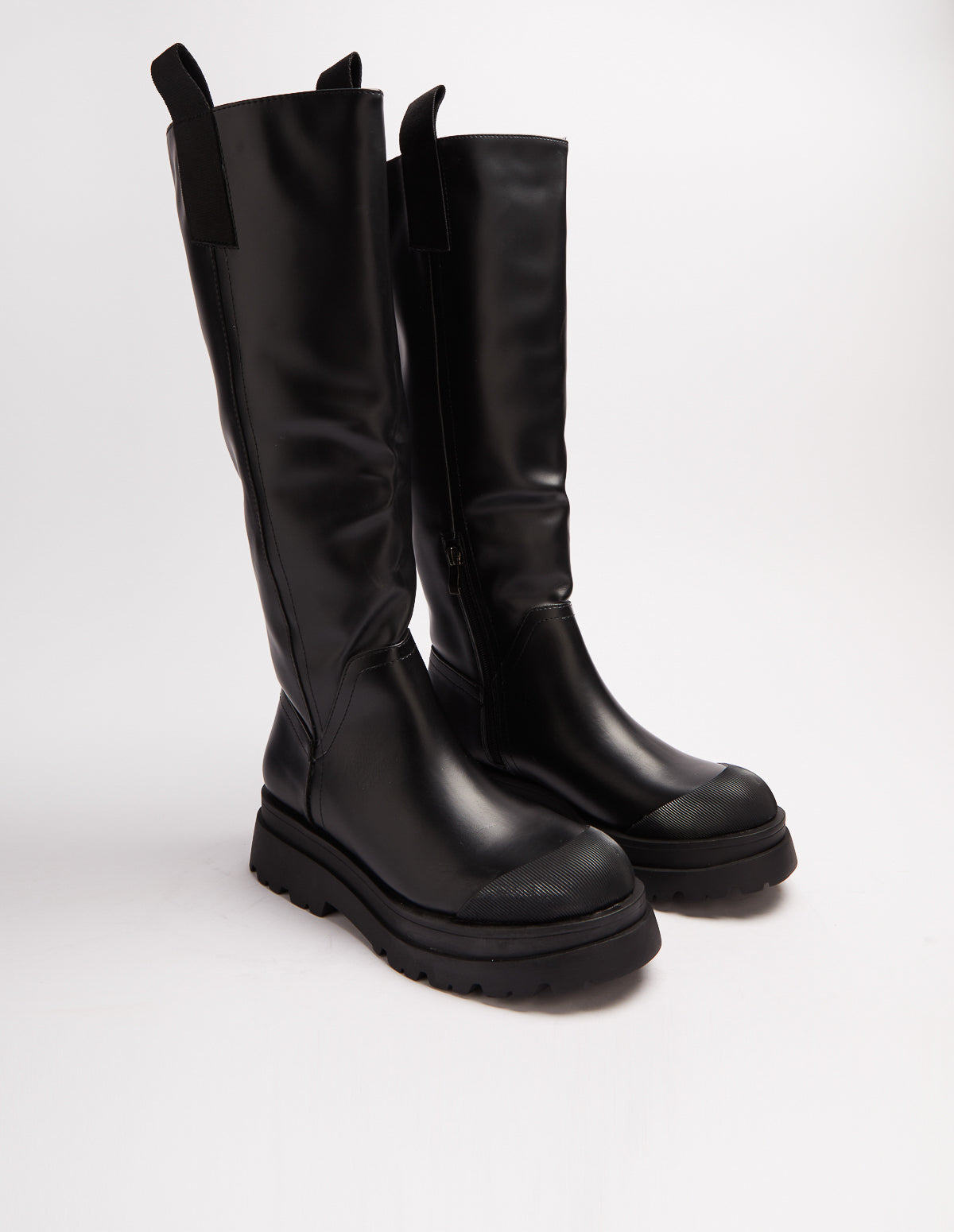 SARAH - Chunky Sole Knee Boots - 7UK / BLACK