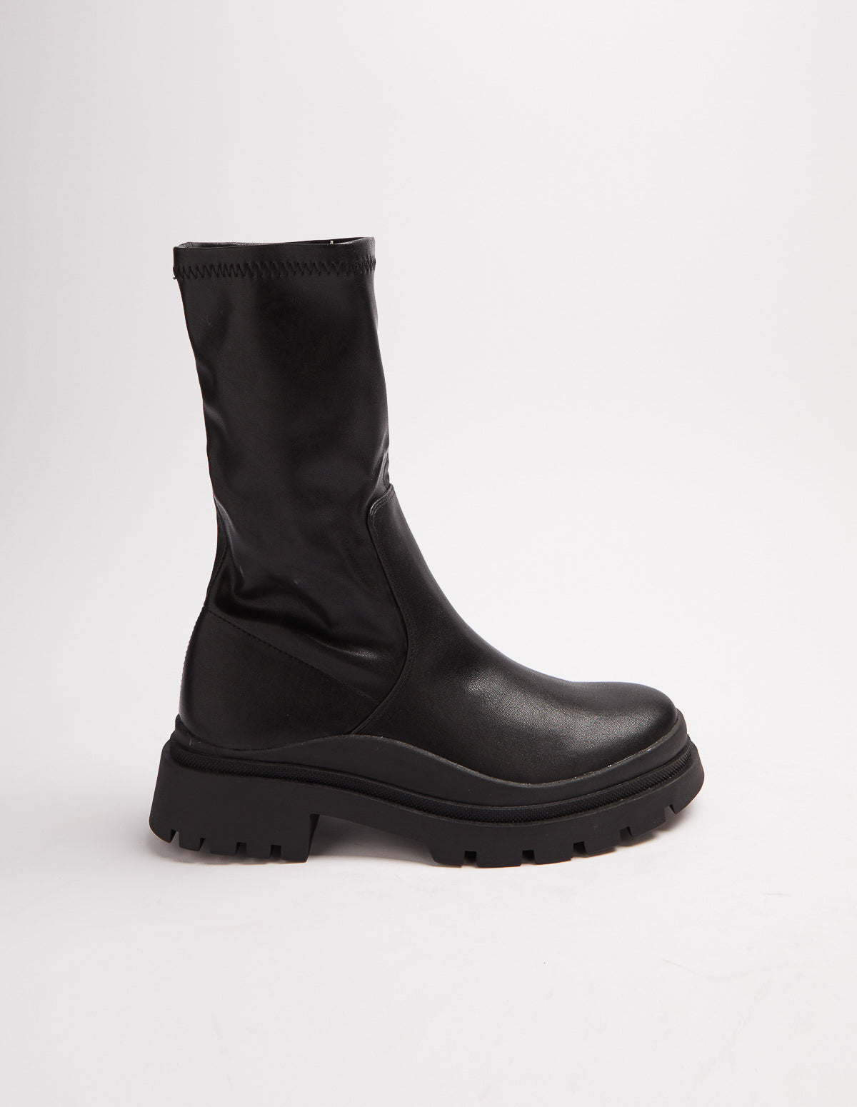 DANI - Chunky Sole Sock Boots - 7UK / BLACK