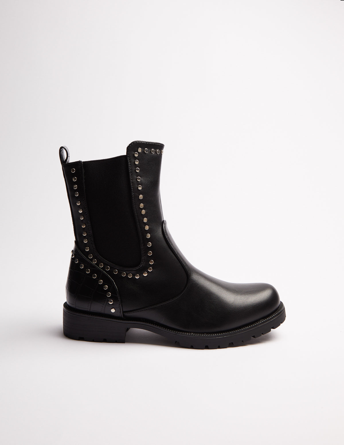 SANDY - Studded Chelsea Boots - 3UK / BLACK