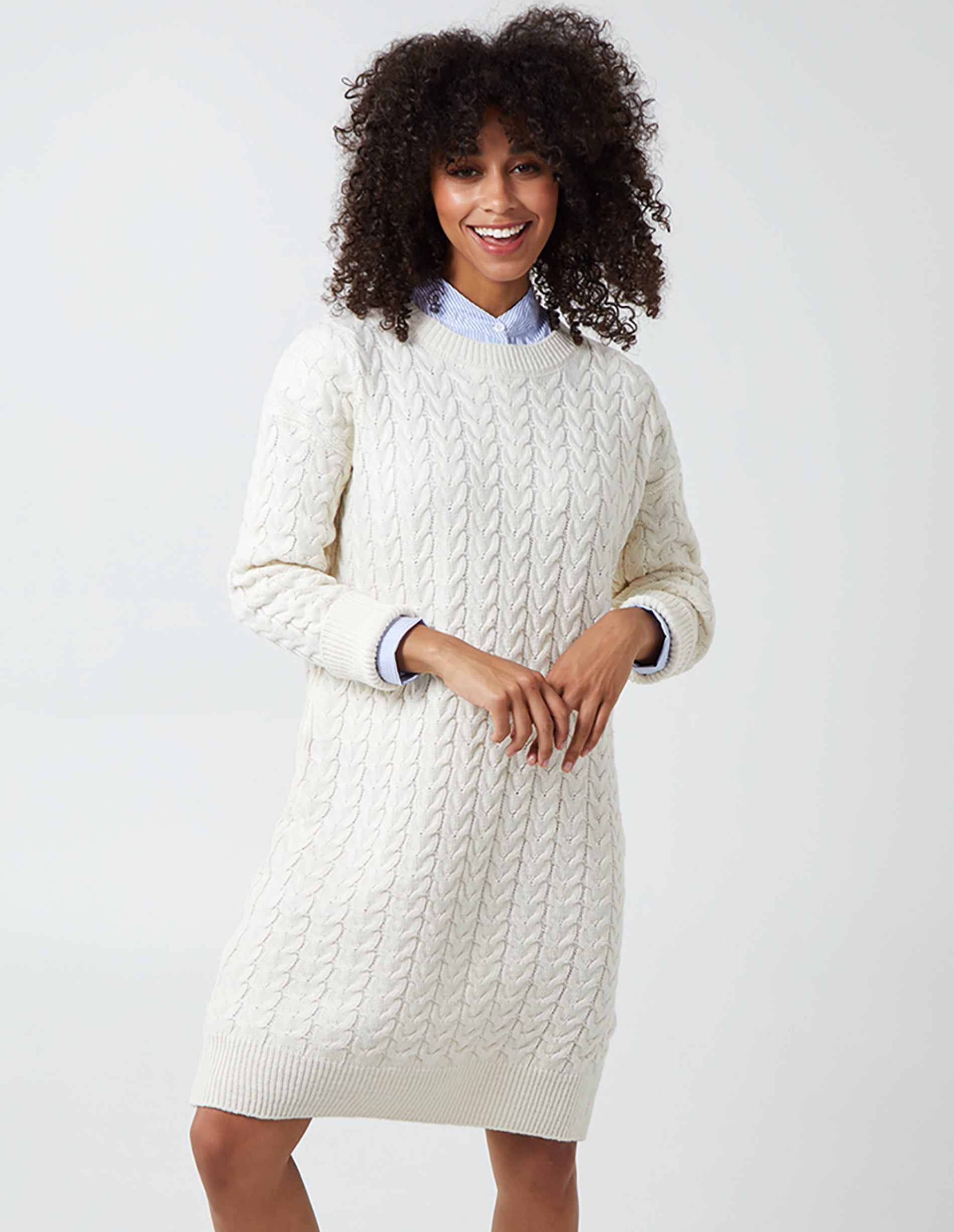 CONNIE - Cable Knit Oversized Tunic - M
