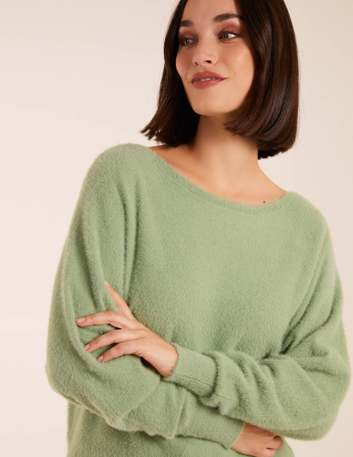 Fluffy Knit Batwing Jumper 