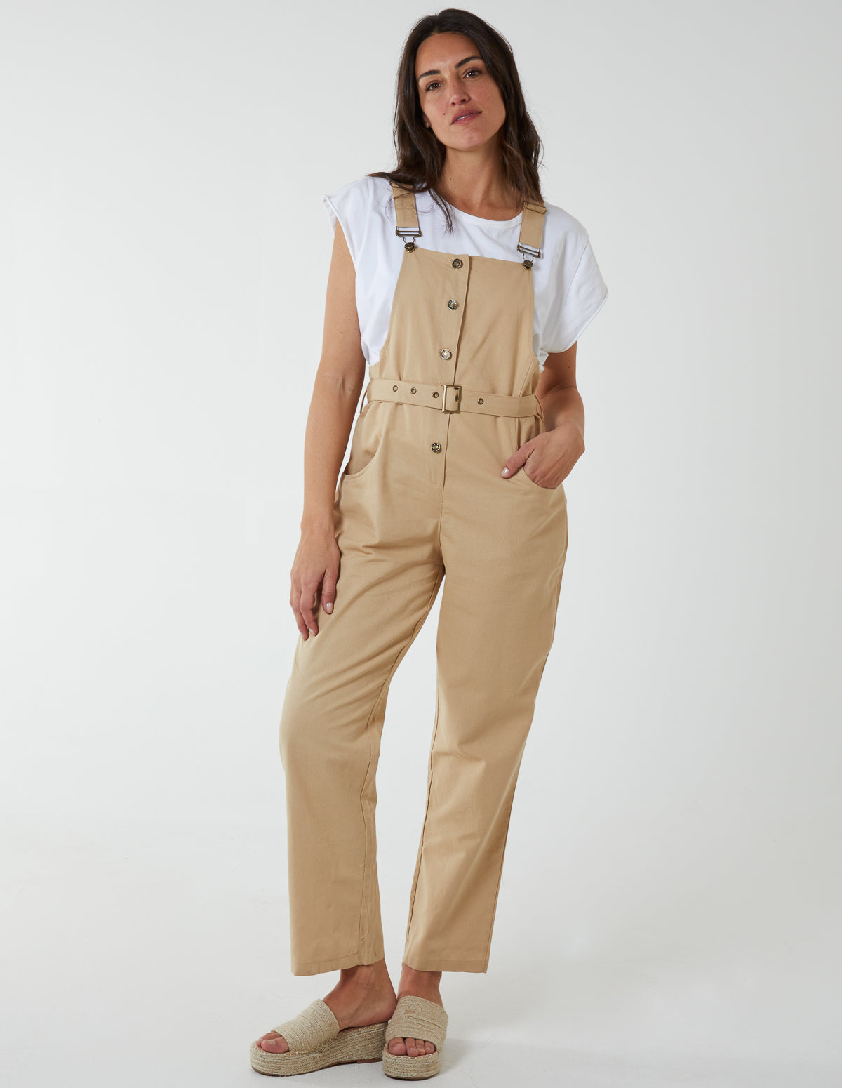 Button Down Dungarees - 8 / STONE