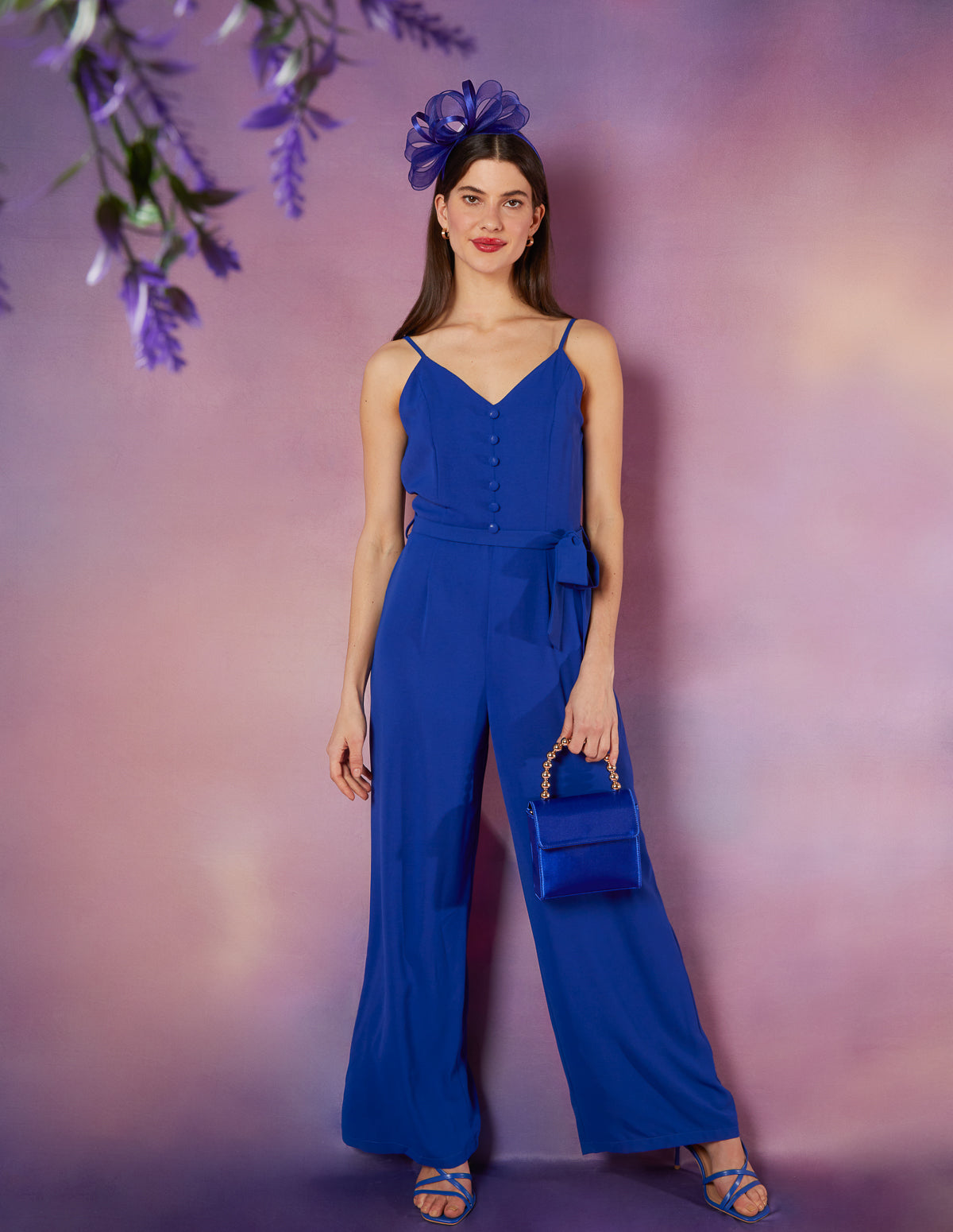 Button Front Strappy Jumpsuit 