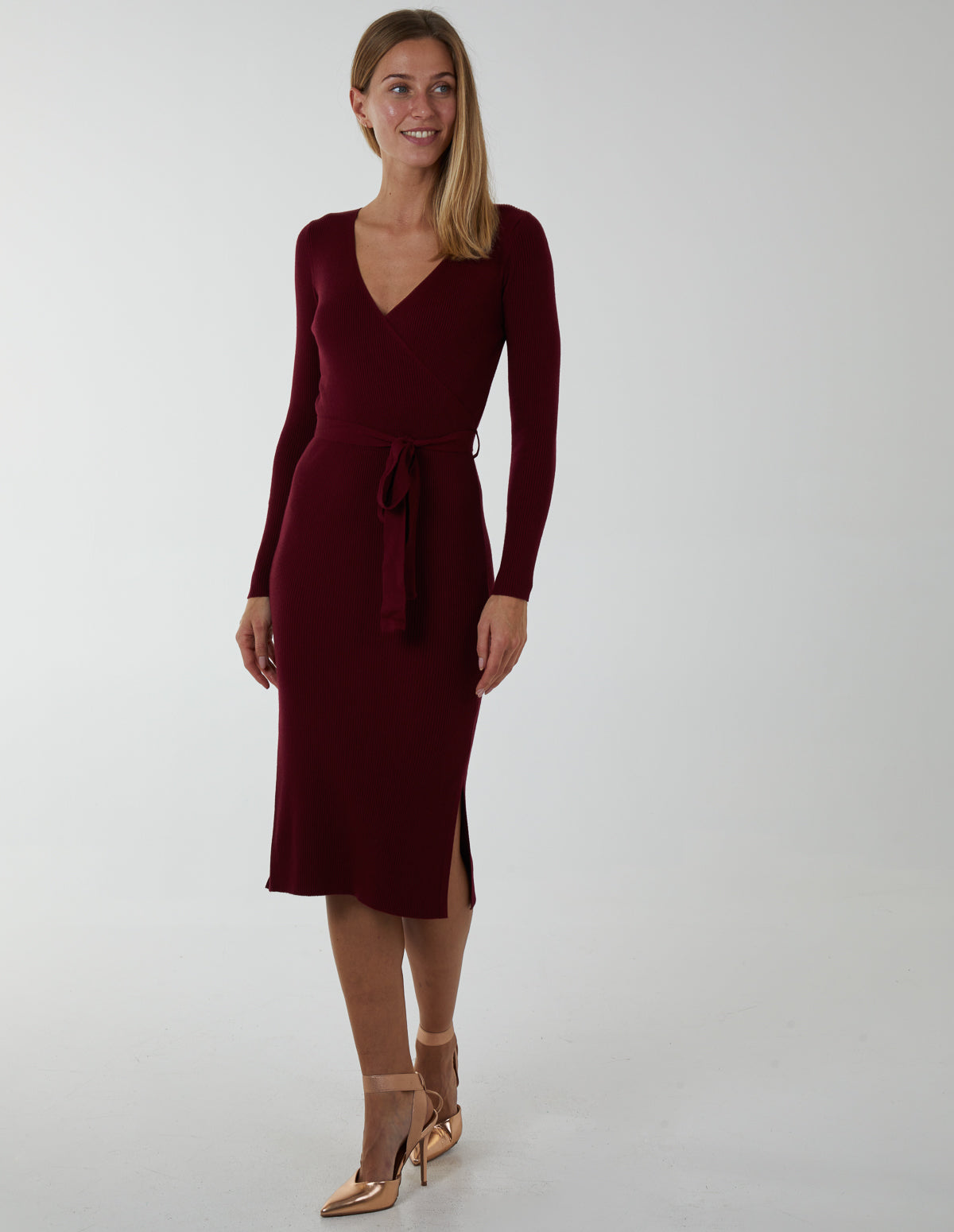 Cross Over Ribbed Dress 