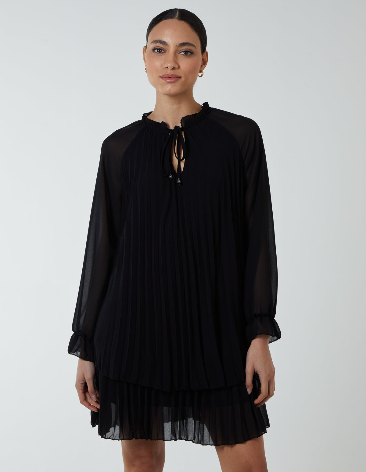 Double Pleated Key Frill Dress 