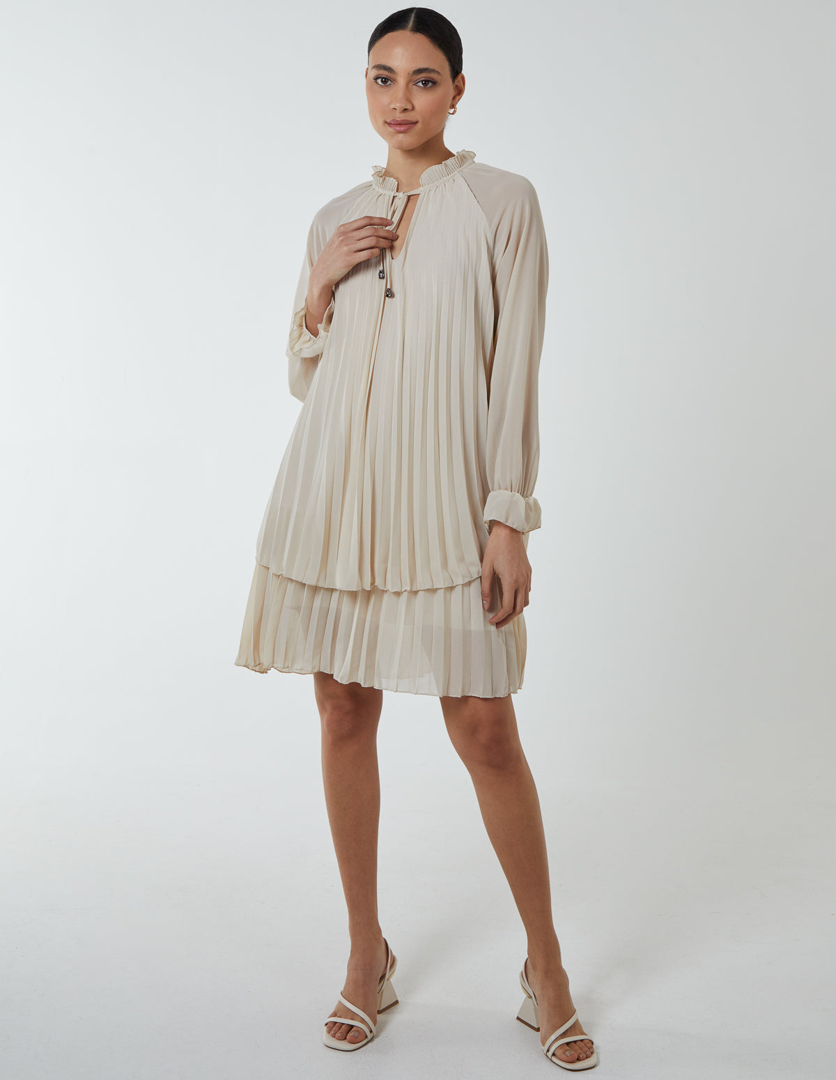 Double Pleated Key Frill Dress 