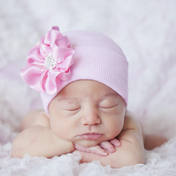 Pink Flower Baby Beanie