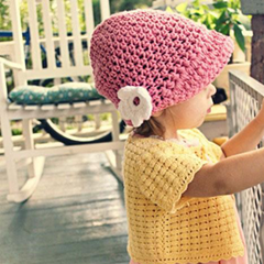 Knit Flower Cap for Toddlers