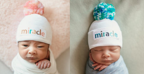 Matching boy and girl beanie