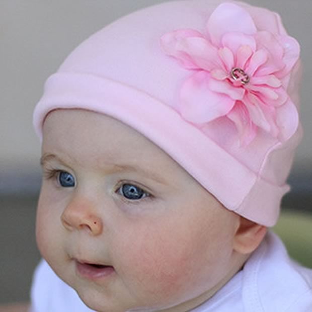 baby hats with flowers