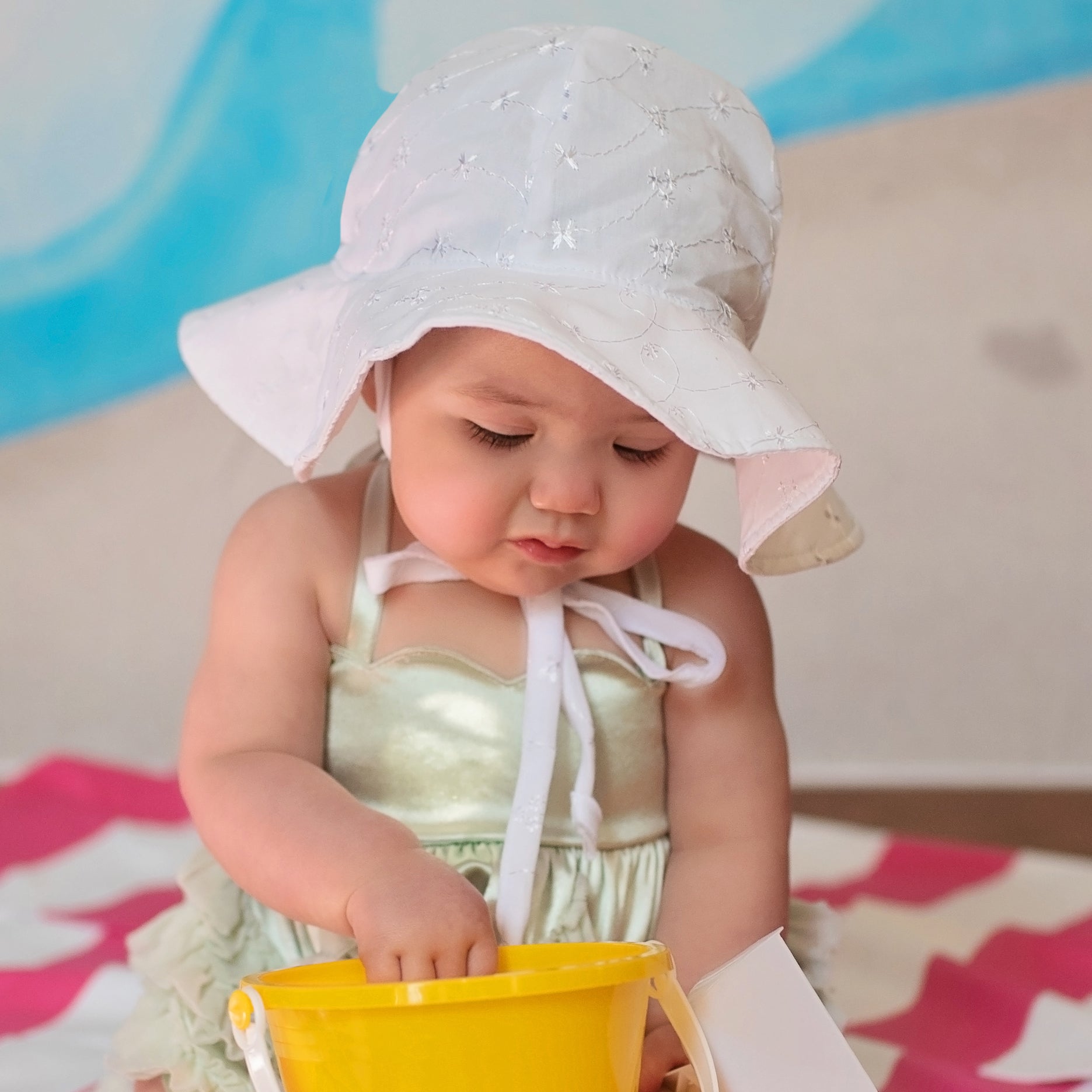 Baby Girls Wide Brim Sun Protection Hat UPF Kuwait