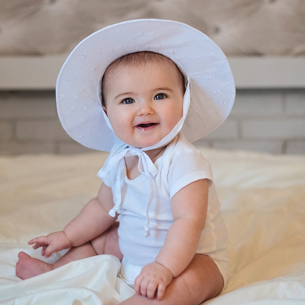baby boy white sun hat