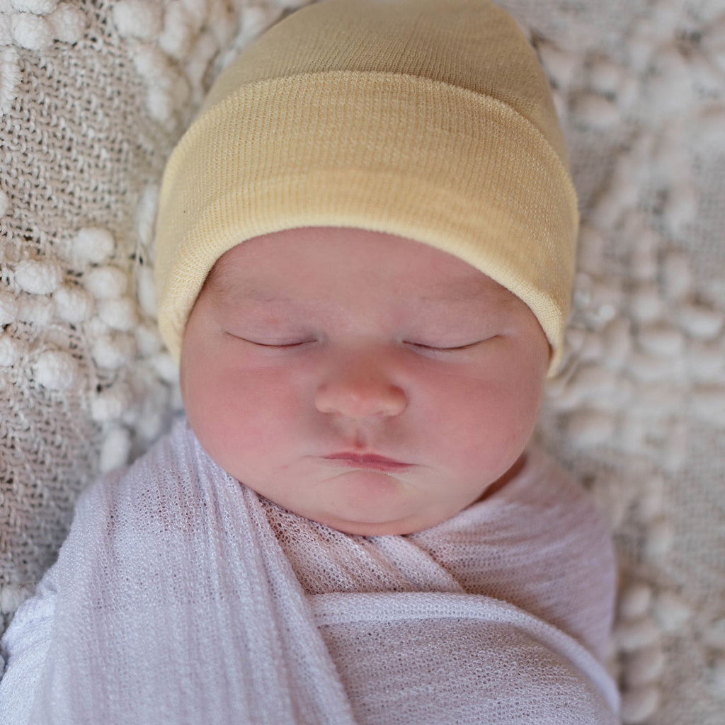 yellow newborn hat