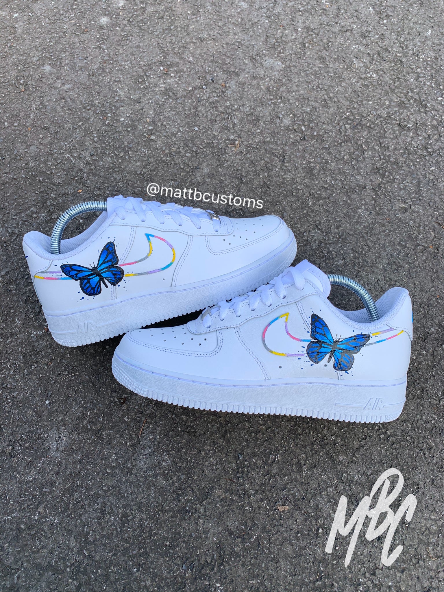 white air force 1 with butterflies