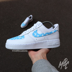 baby blue and white af1
