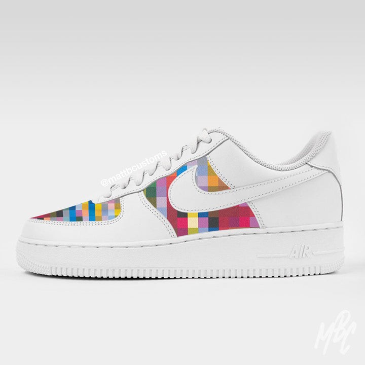 Air Force 1 Custom Shoes "All Color Splatter" Black Swoosh Drip  Mens Womens Kids