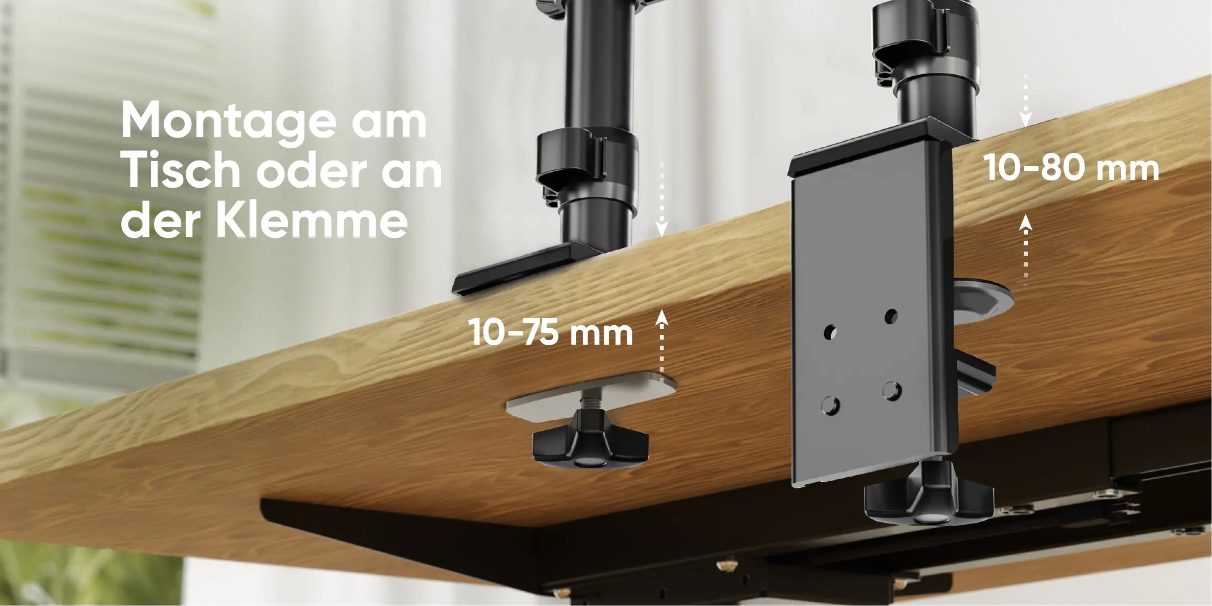 Montage am Tisch oder an der Klemme