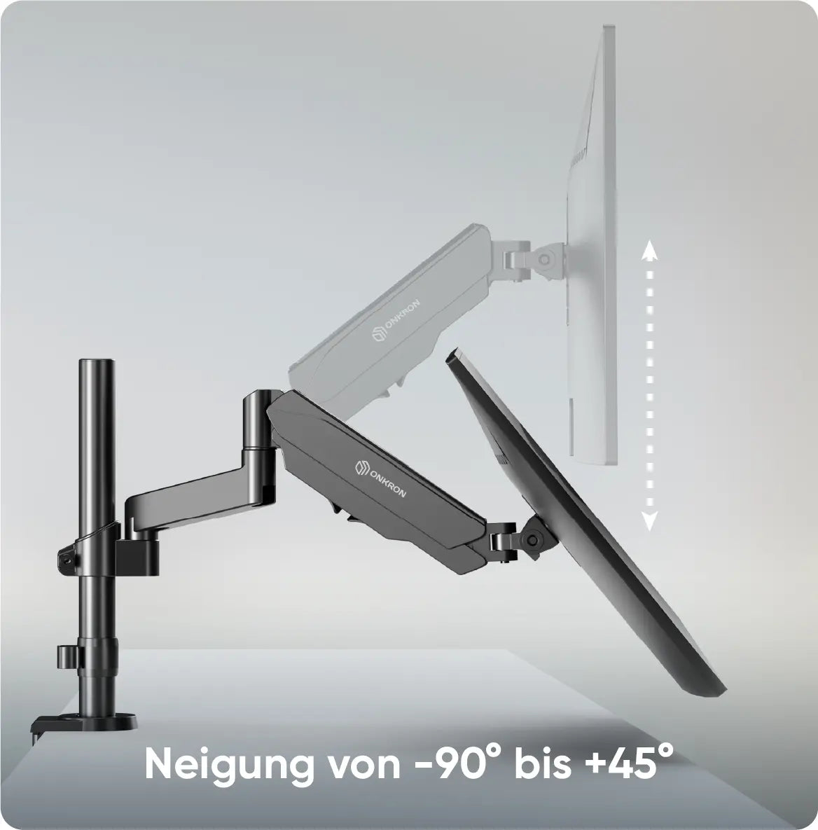 Neigung von -90° bis +45°
