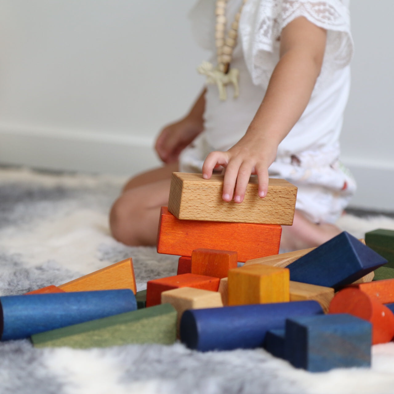 50 XL Wooden Blocks in a Bag Natural