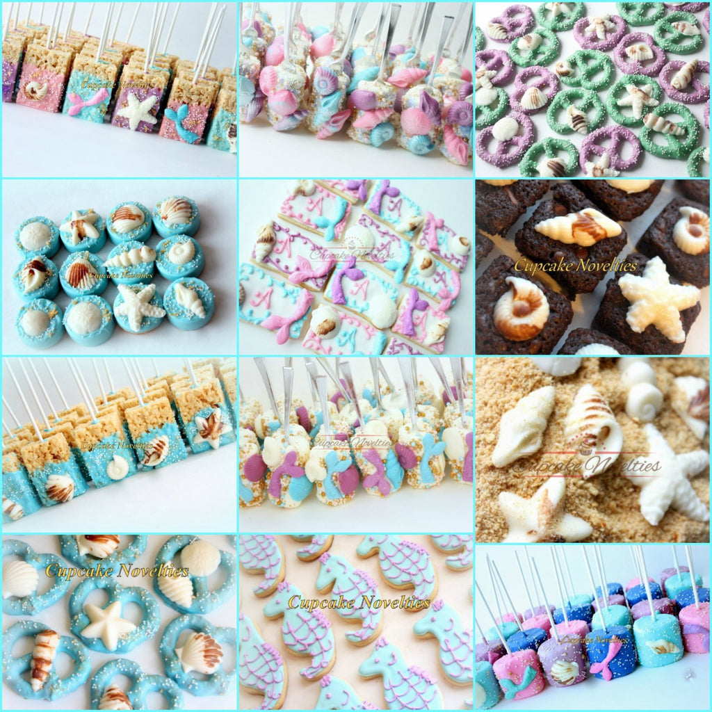 Under The Sea Birthday Under The Sea Cake Pops Bars Seashell Cake Pop Cupcake Novelties