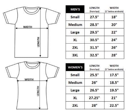 Five Four Clothing Size Chart
