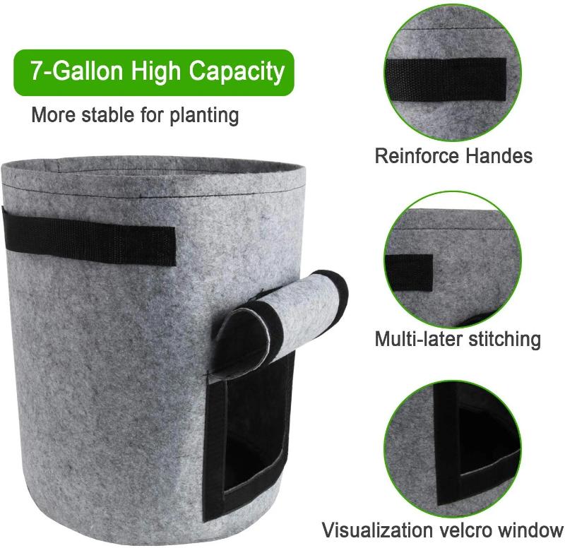 Anwenk 10 Gallon Potato Grow Bags with Flap Velcro Window and