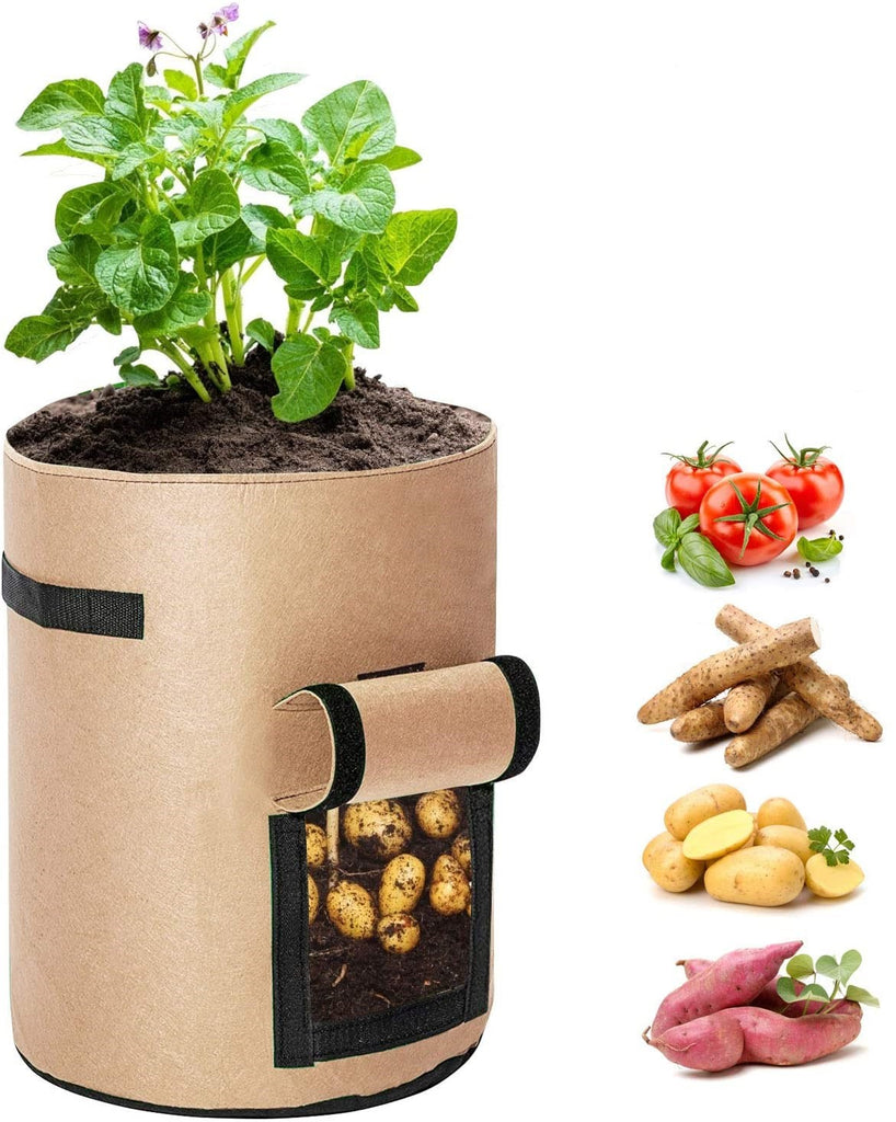 Anwenk 10 Gallon Potato Grow Bags with Flap Velcro Window and