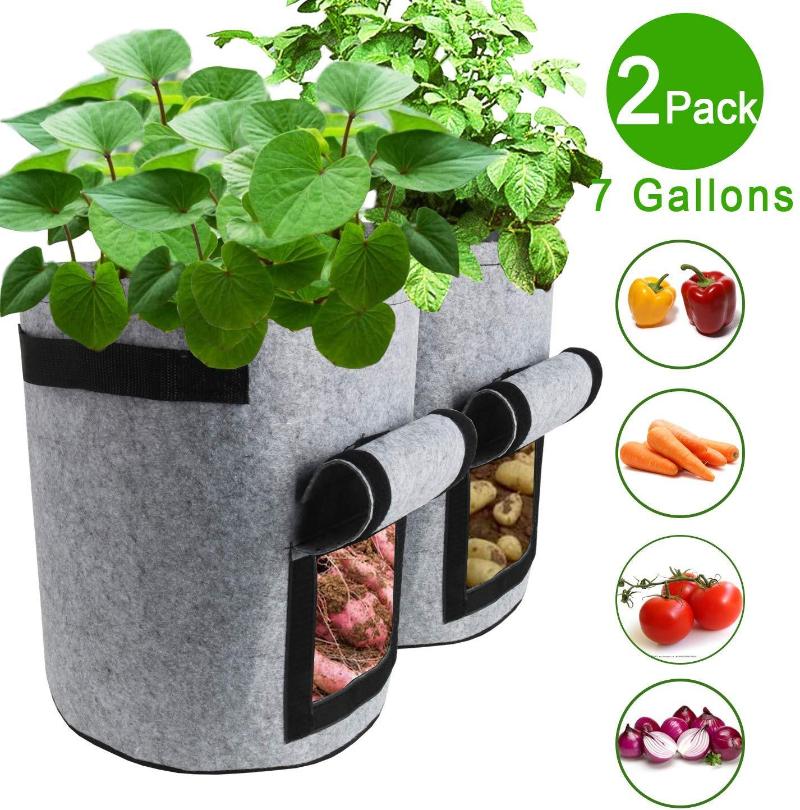 Anwenk 10 Gallon Potato Grow Bags with Flap Velcro Window and