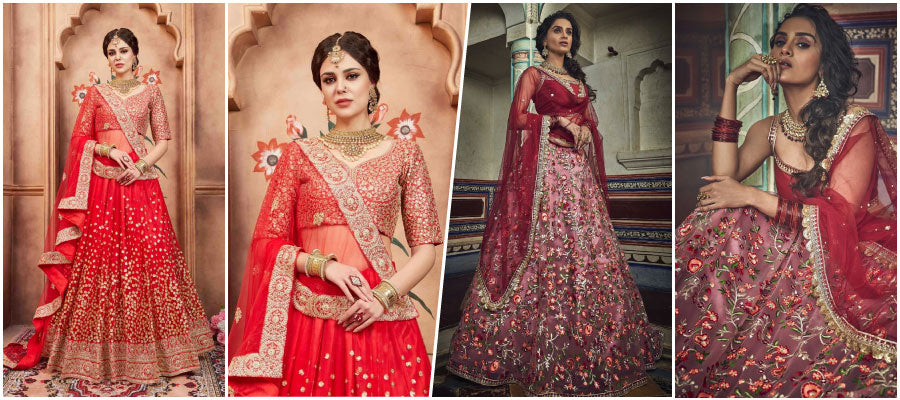 red wedding lehenga