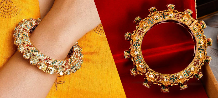 Gold kada bangles