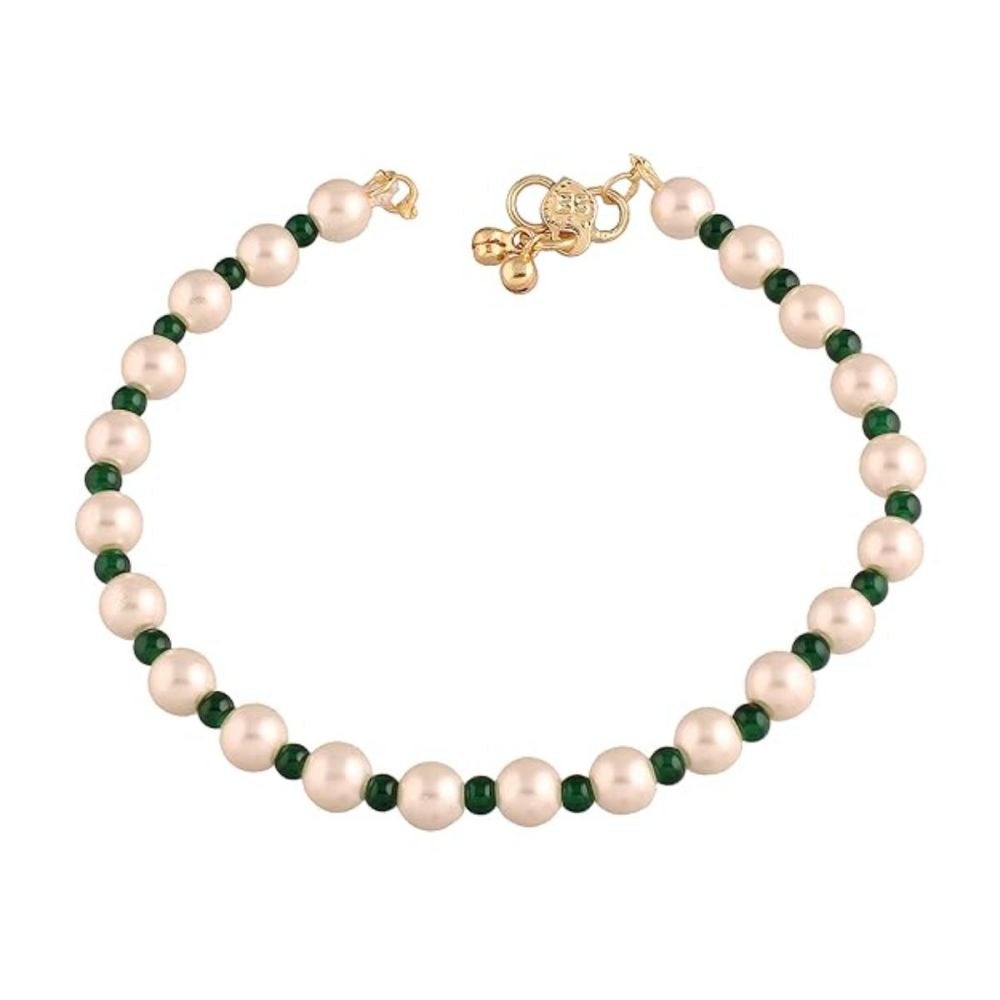 Adjustable Pearl Beads Single Anklet Payal Bracelet For Womens