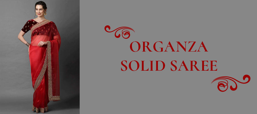 Organza Solid Saree
