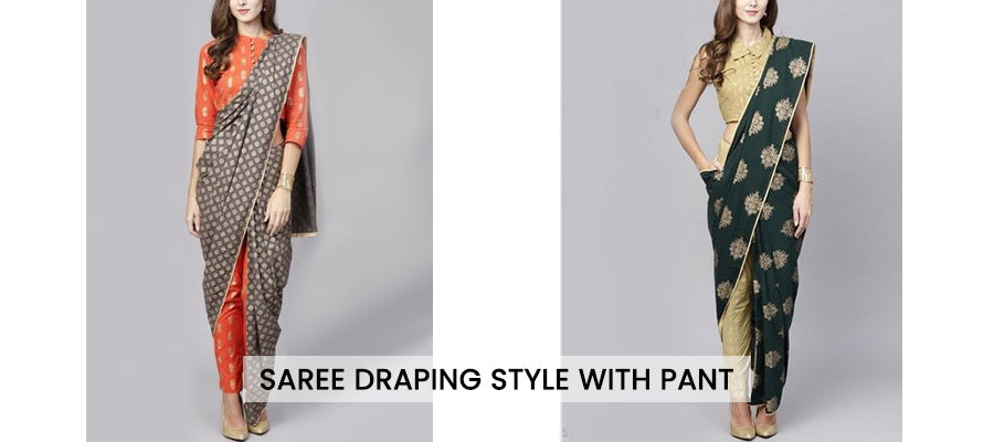Saree Draping Style with Pant