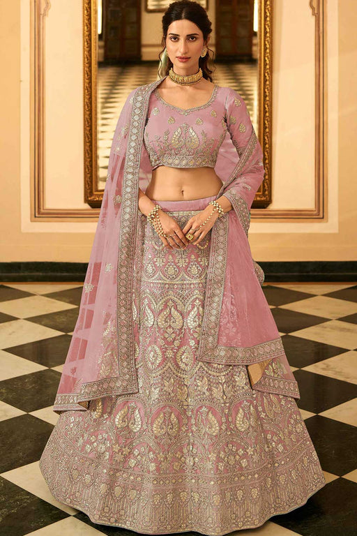 Buy Rose Pink Lehenga Choli Online - Lehenga Choli