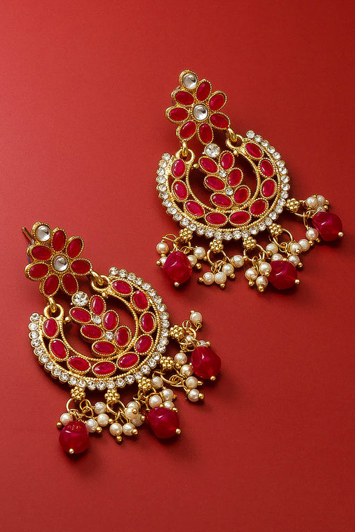 Different color stones chandbali earrings – Globus Fashions